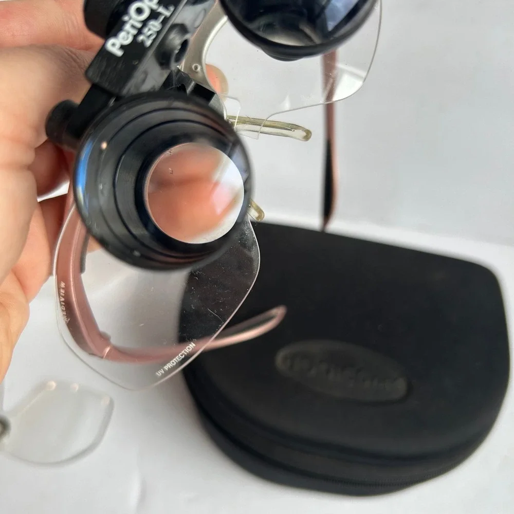 PeriOptix 250-L Flip Up Dental Loupes Hogies Frame Rose Gold 2.5x TTL